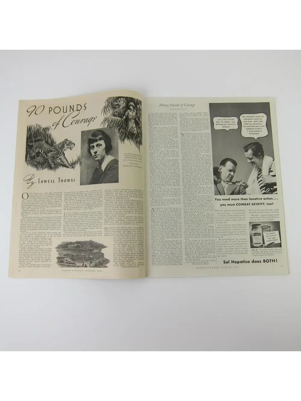 Woman’s World Magazine August 1936 Lowell Thomas 90 Pounds of Courage Vintage